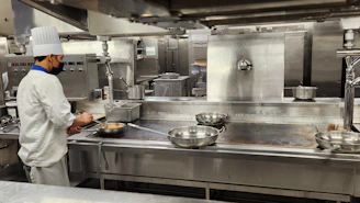 a chef cooking in a kitchen