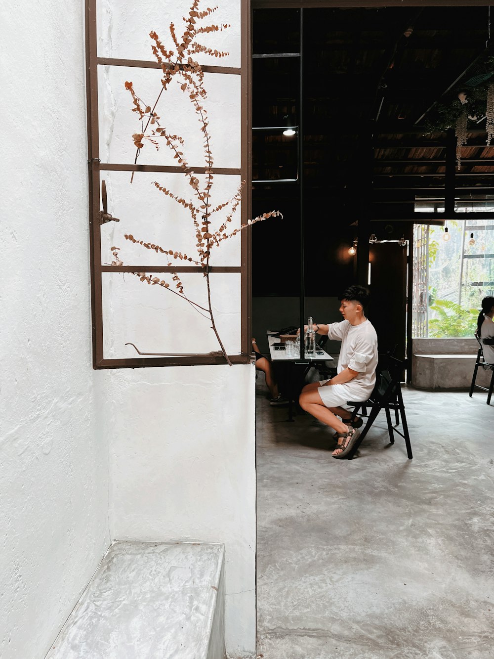 a man sitting at a table