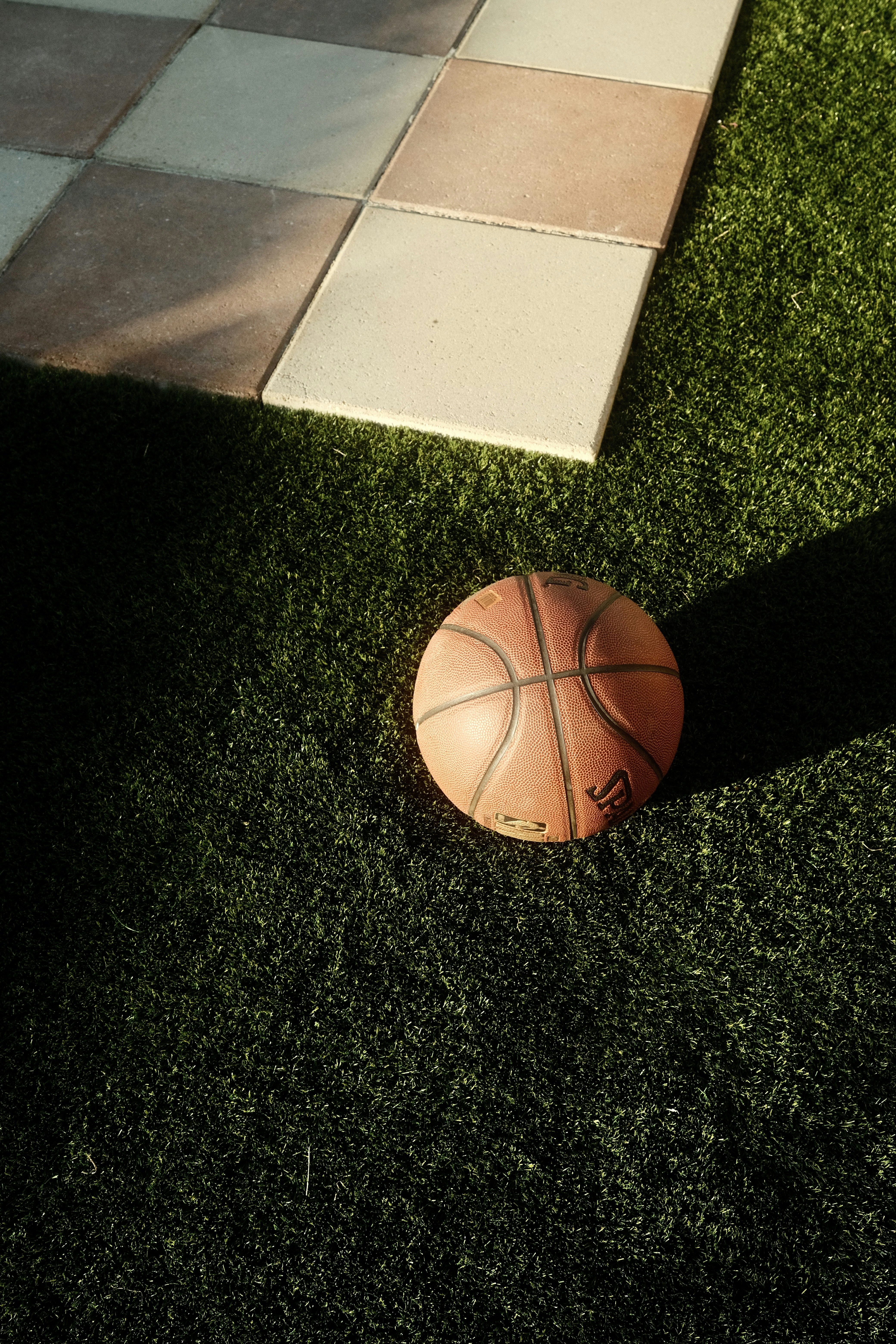 a basketball on a rug
