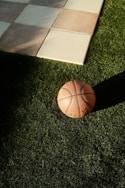 a basketball on a rug
