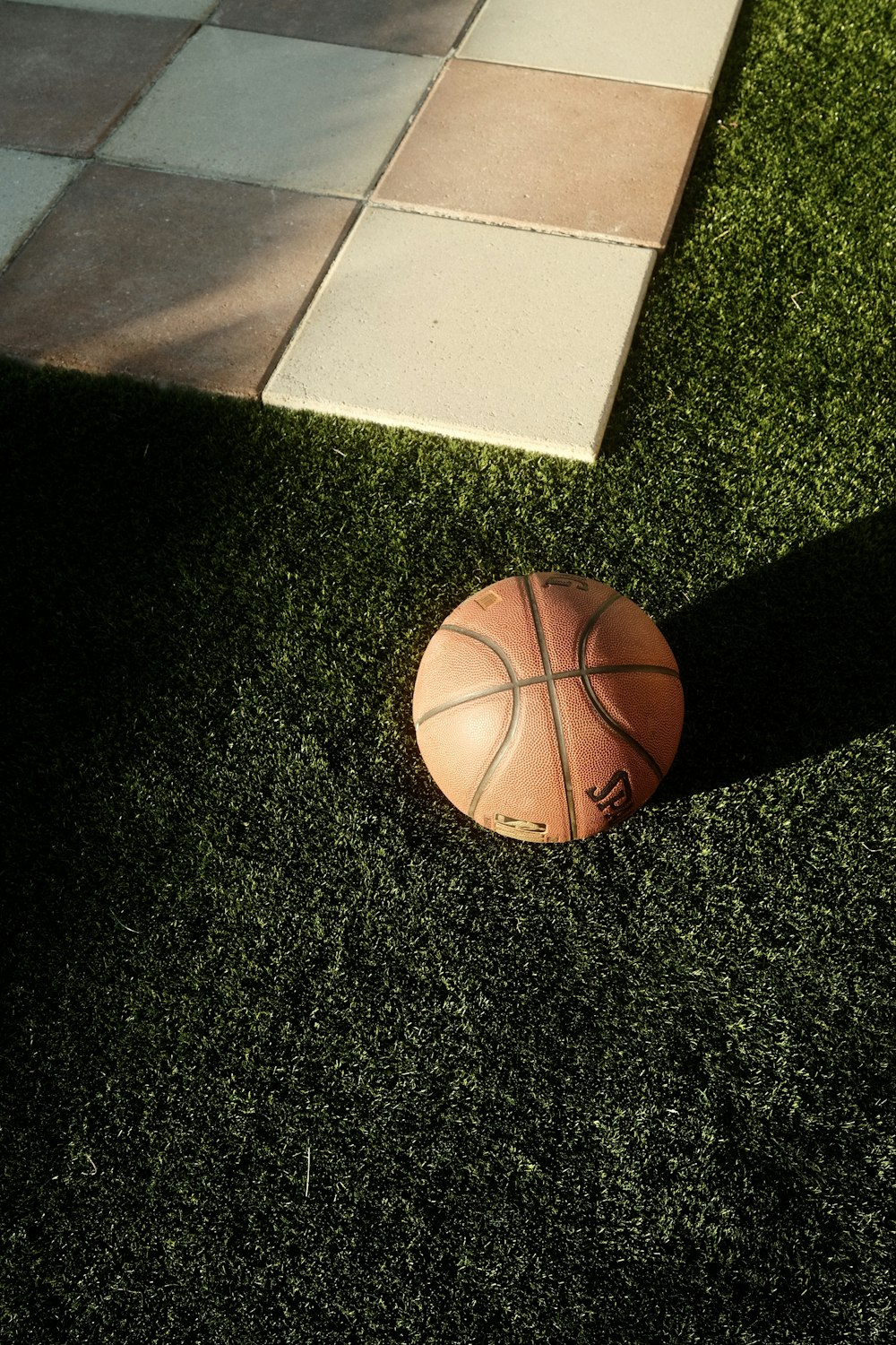 a basketball on a rug