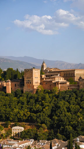 a large building with trees in front of it