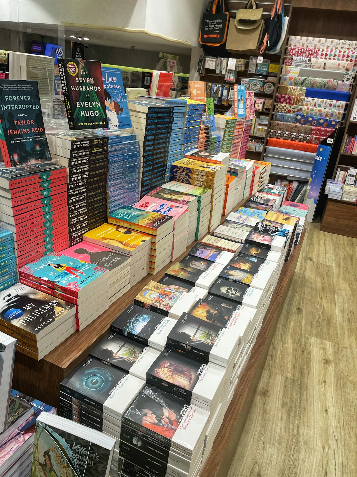 A vibrant display of popular affiliate marketing products arranged invitingly on a wooden table.