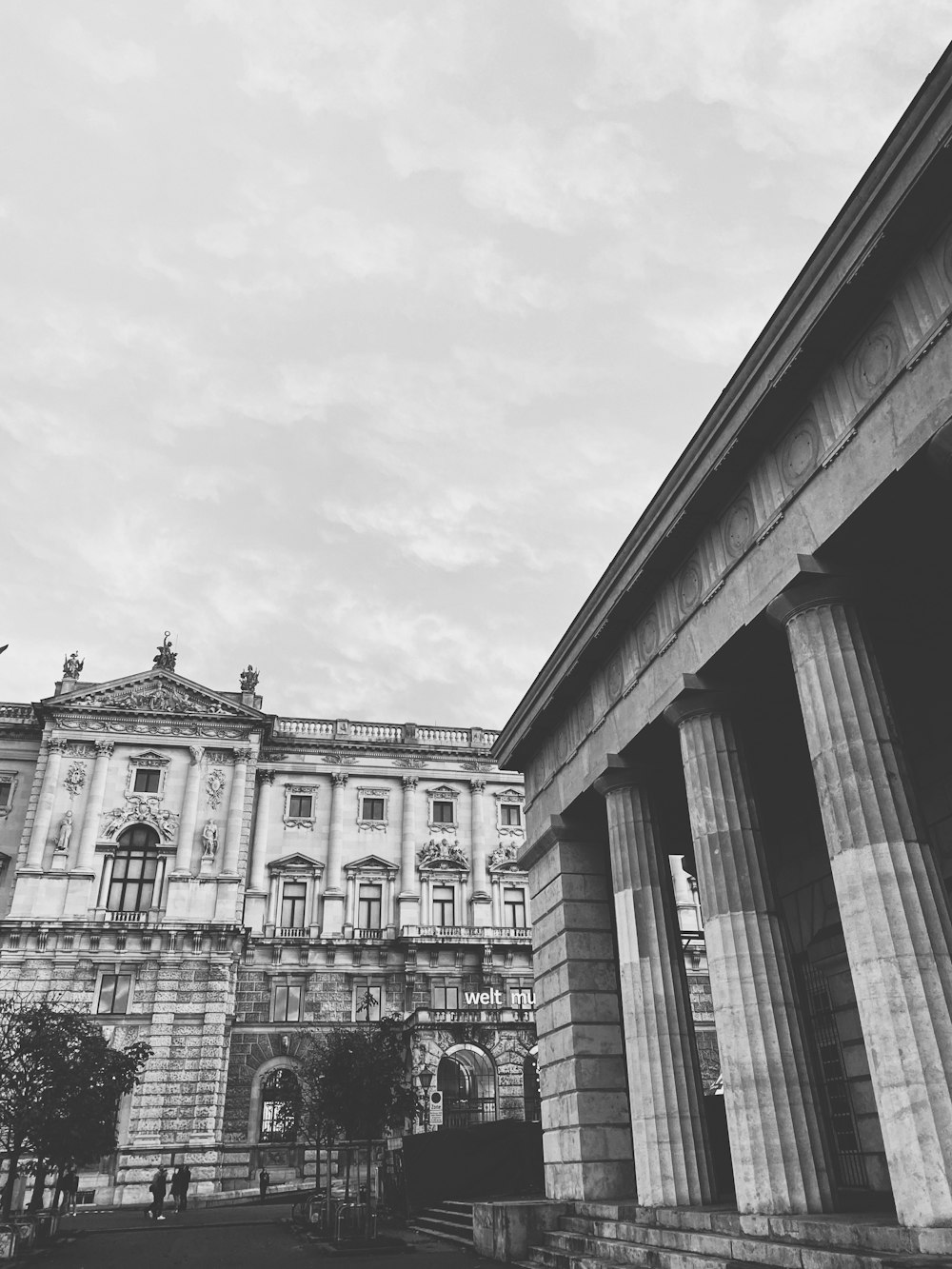 a building with a large archway