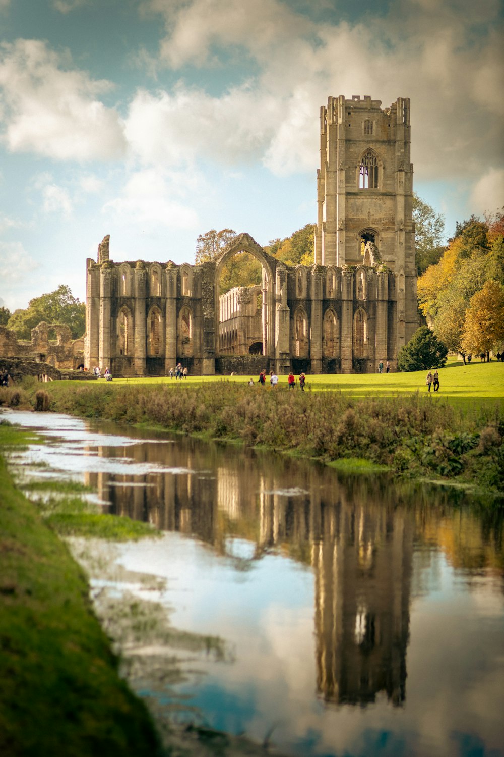 a castle with a moat