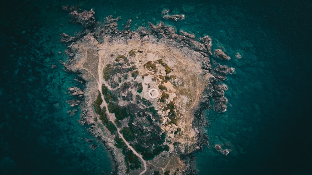 an aerial view of a beach