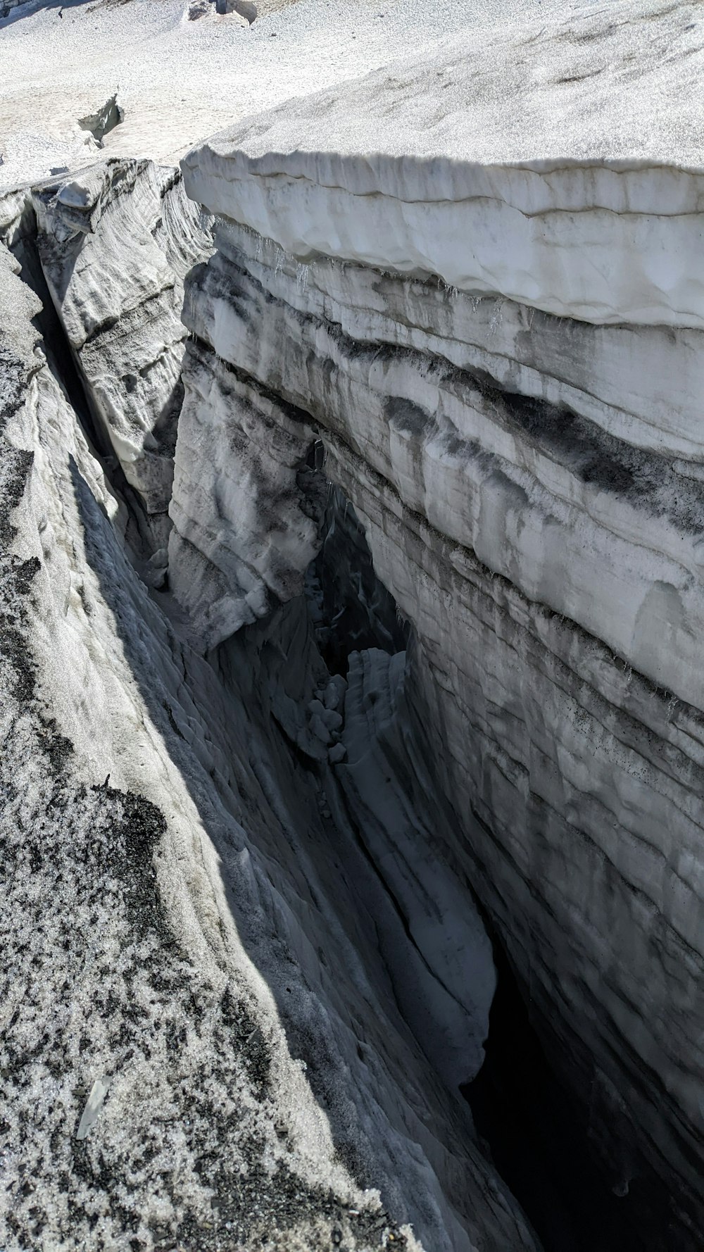 a large rock wall