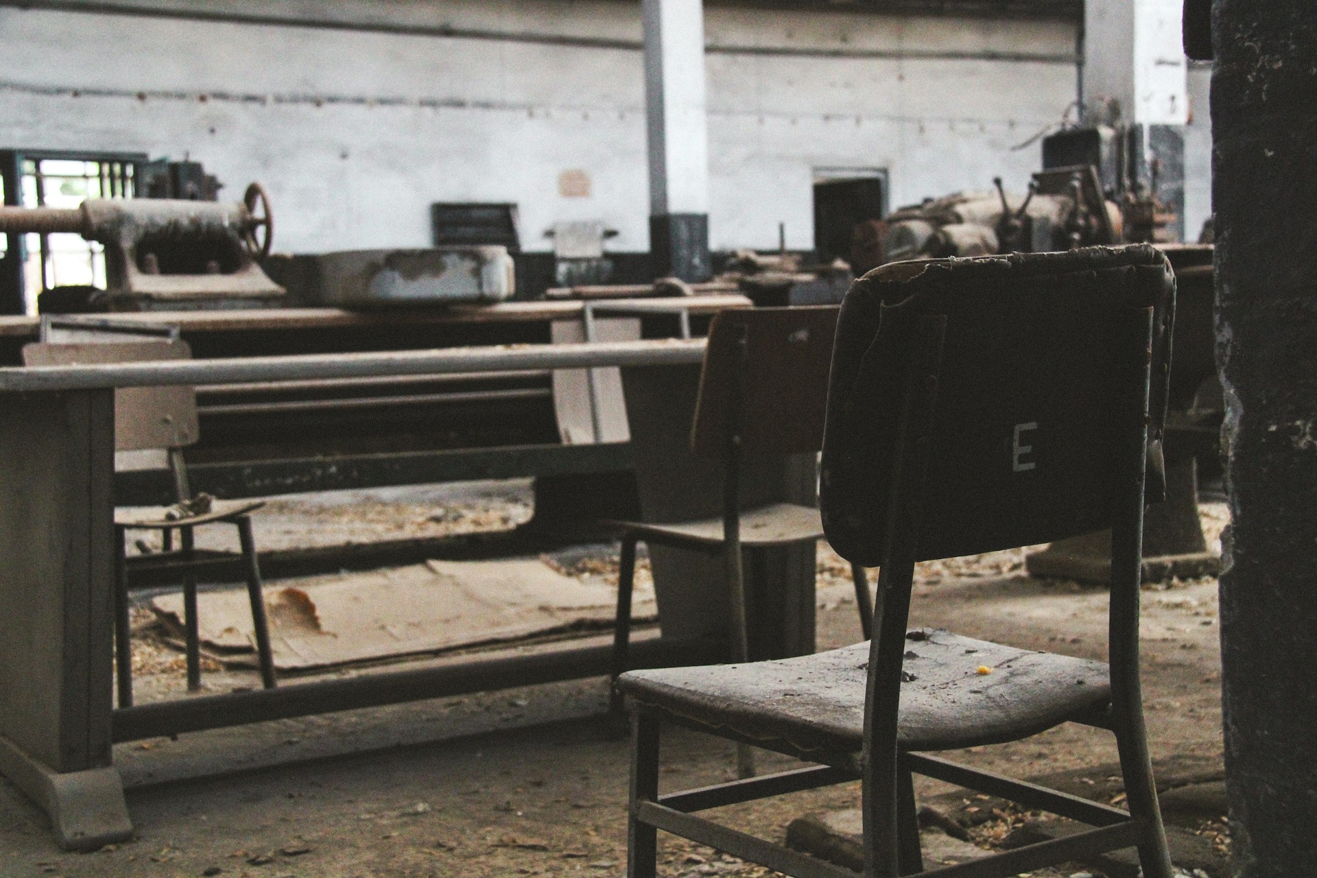 a group of chairs in a room