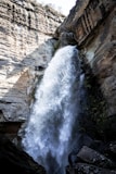 a waterfall in a canyon