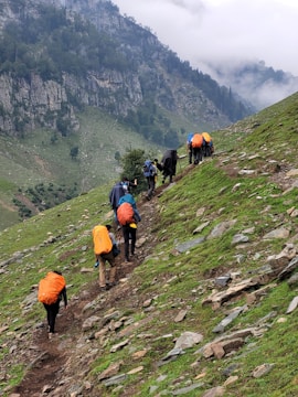 a group of people hiking