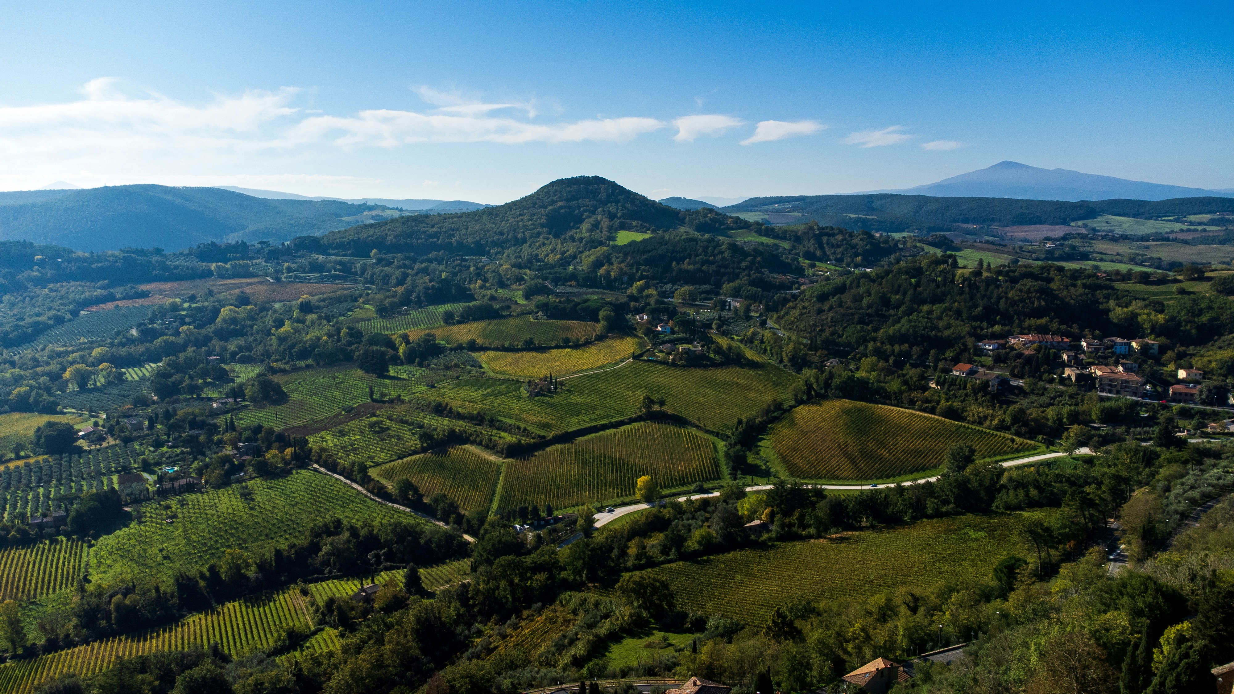 A green valley with hills and trees