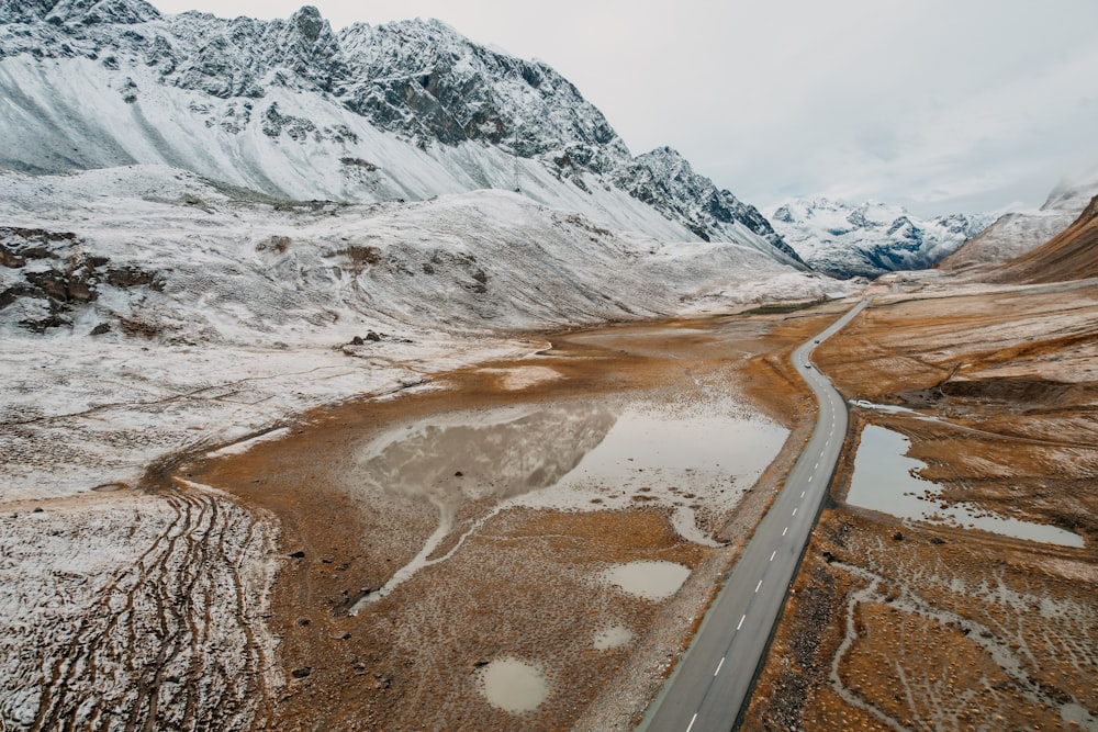 a road in the snow