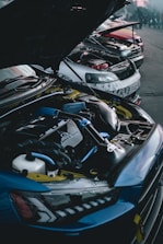 a car with its hood open