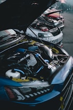 a car with its hood open