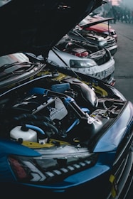 a car with its hood open