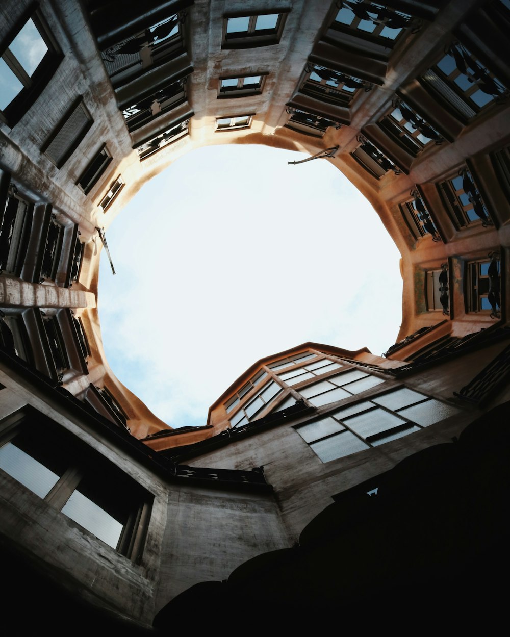 a building with a large archway