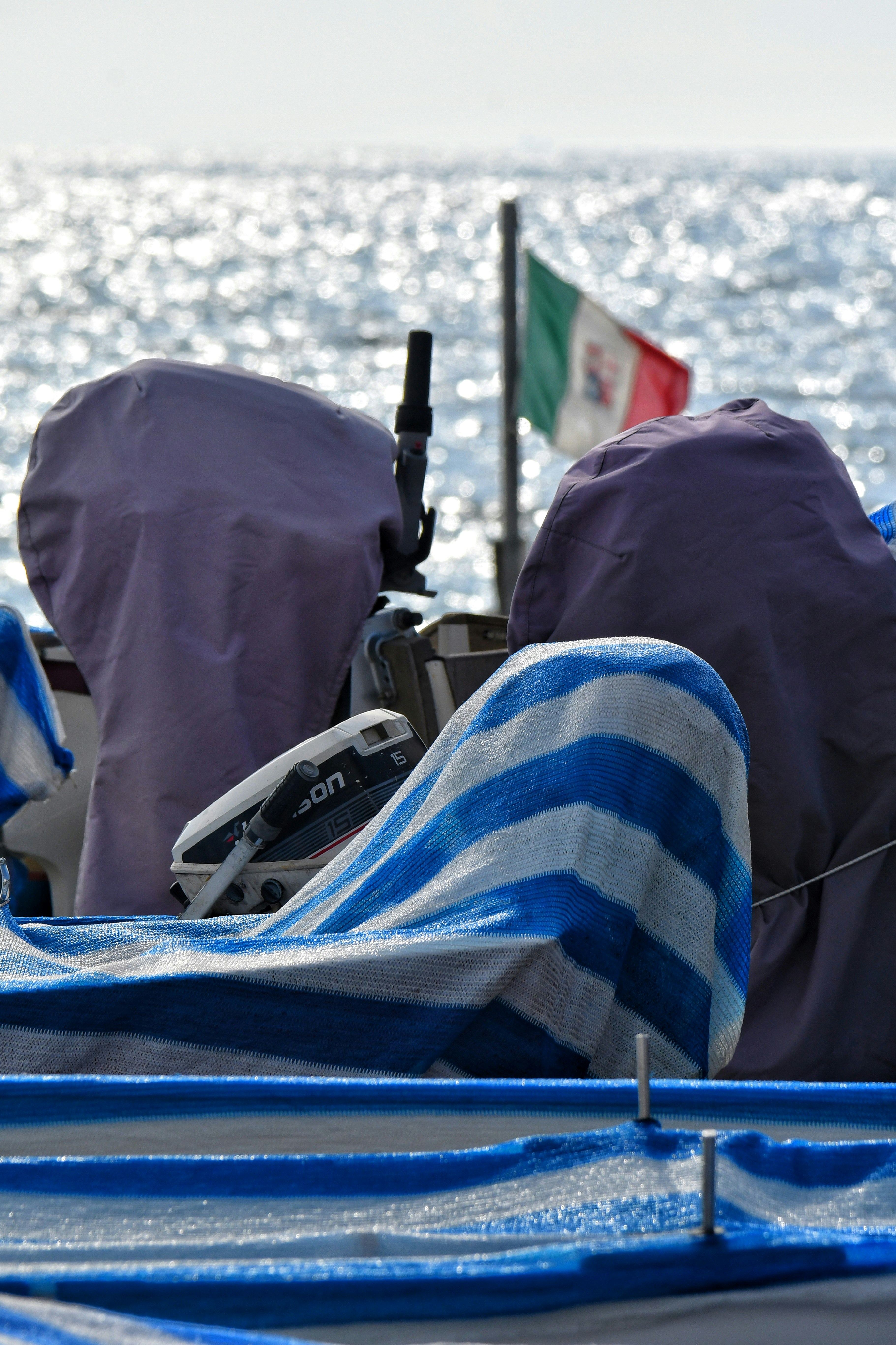 a person sitting on a boat