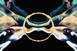 a close-up of a colorful mask