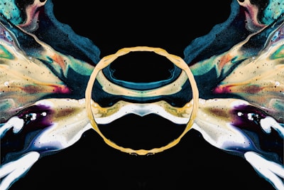 a close-up of a colorful mask