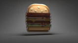 Animated video preview showing the burger photo with cinematic zoom and added text overlay