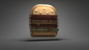 Animated video preview showing the burger photo with cinematic zoom and added text overlay