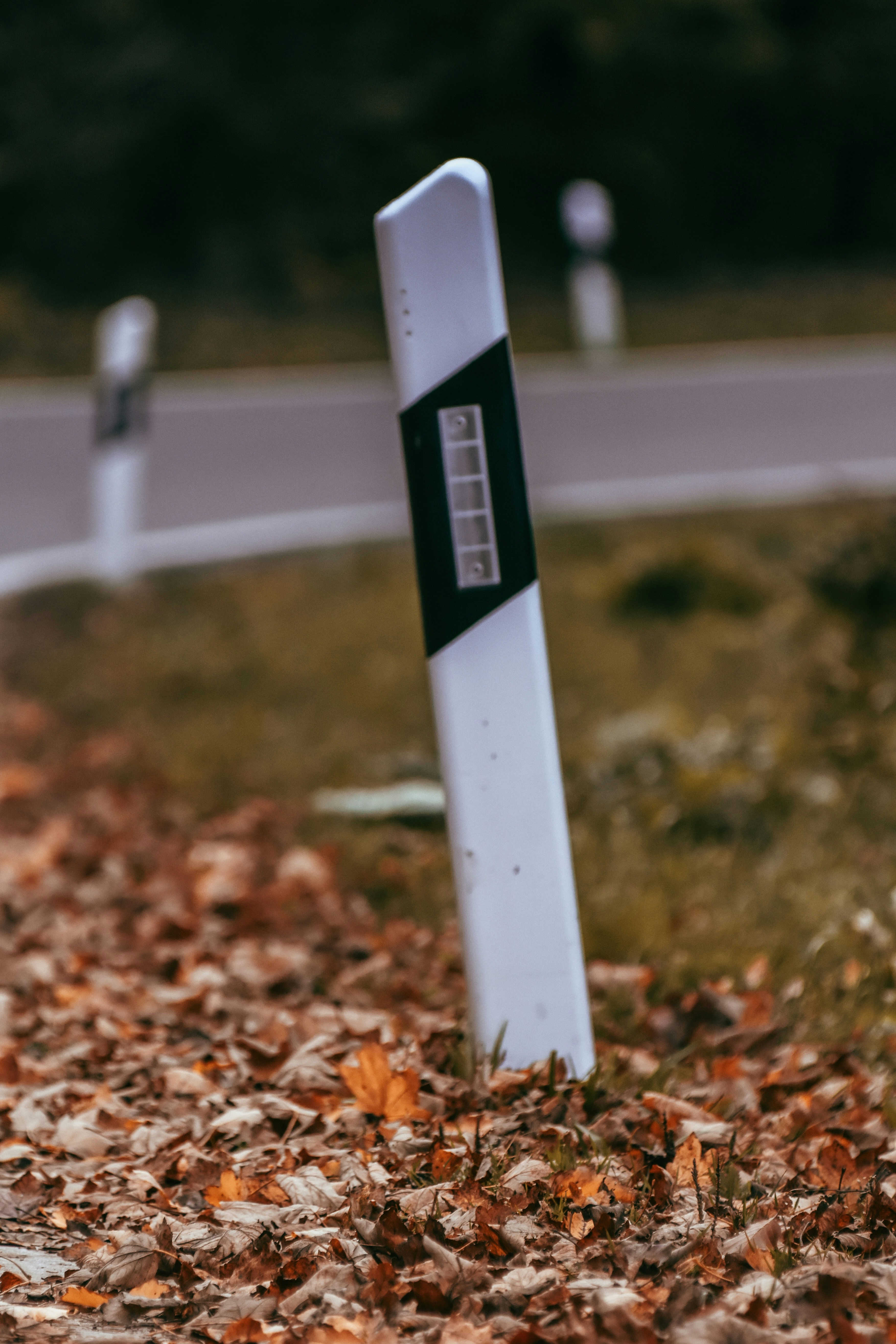 eine weiße Stange mit einem Schild darauf