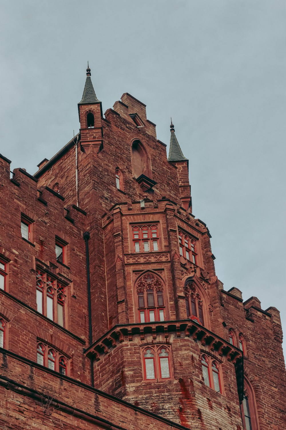 a brick building with a tower