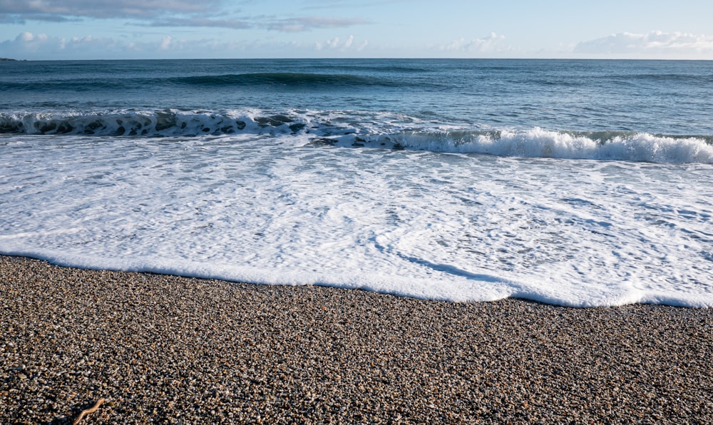 waves crashing on a beach