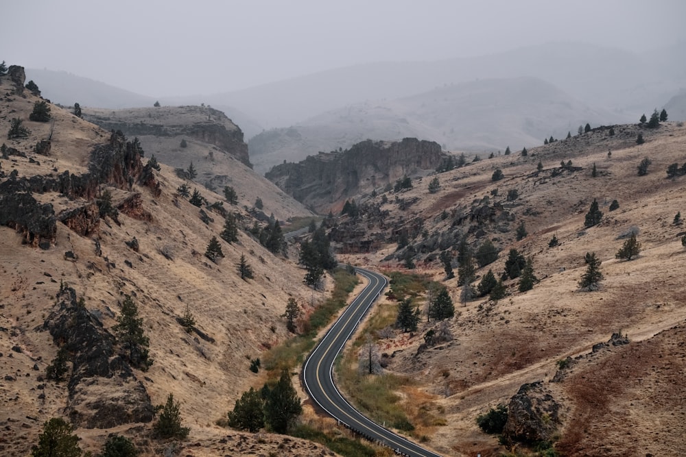 a road in a valley