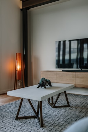a table with a backpack on it