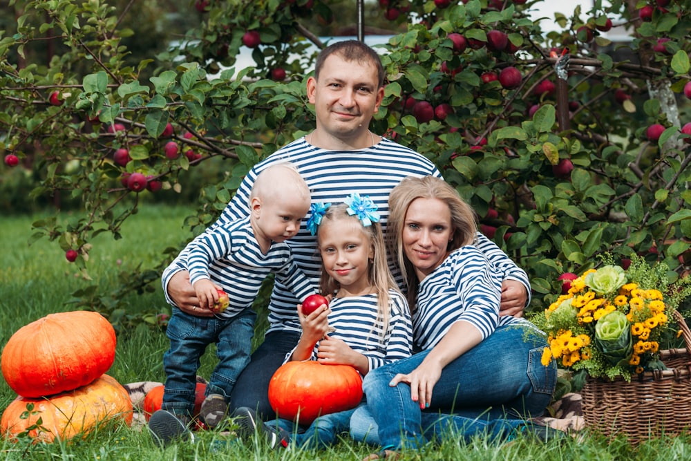 a family posing for a picture