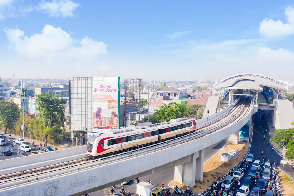 a train on a bridge