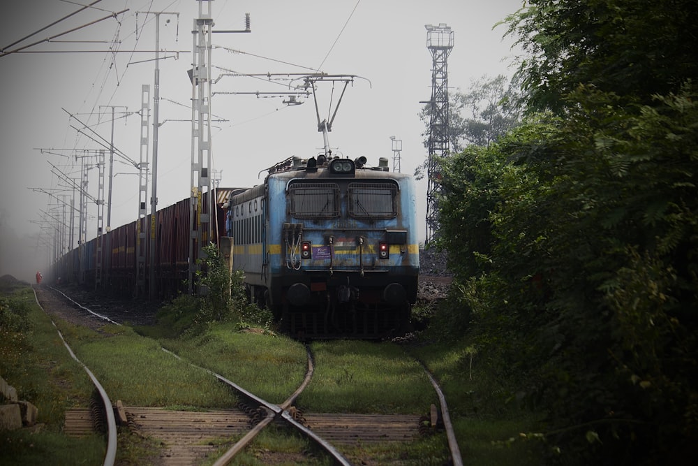 a train on the railway tracks