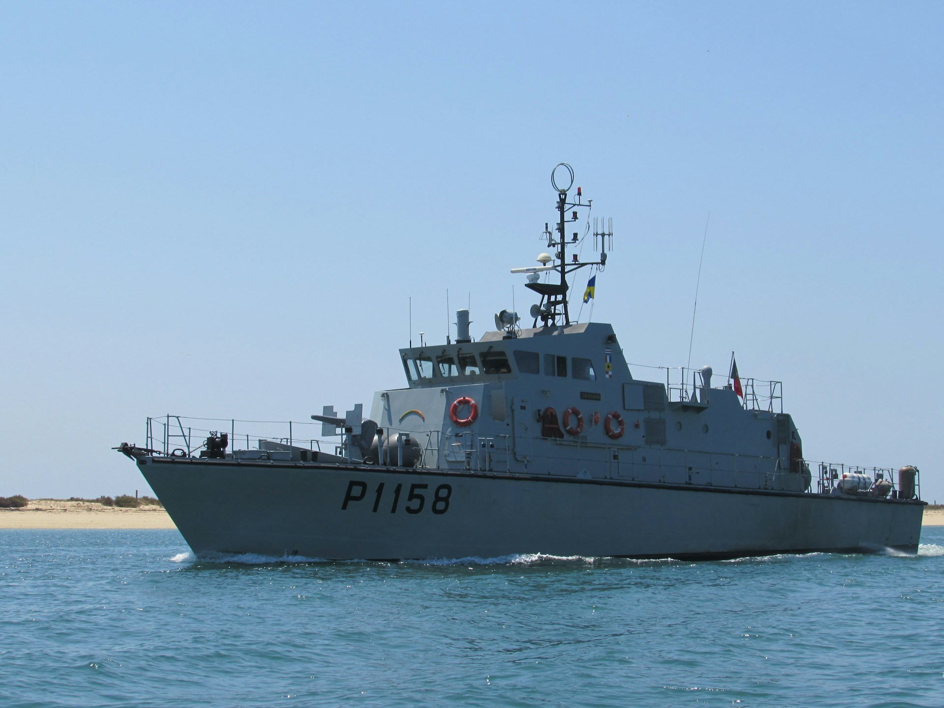 a large boat in the water