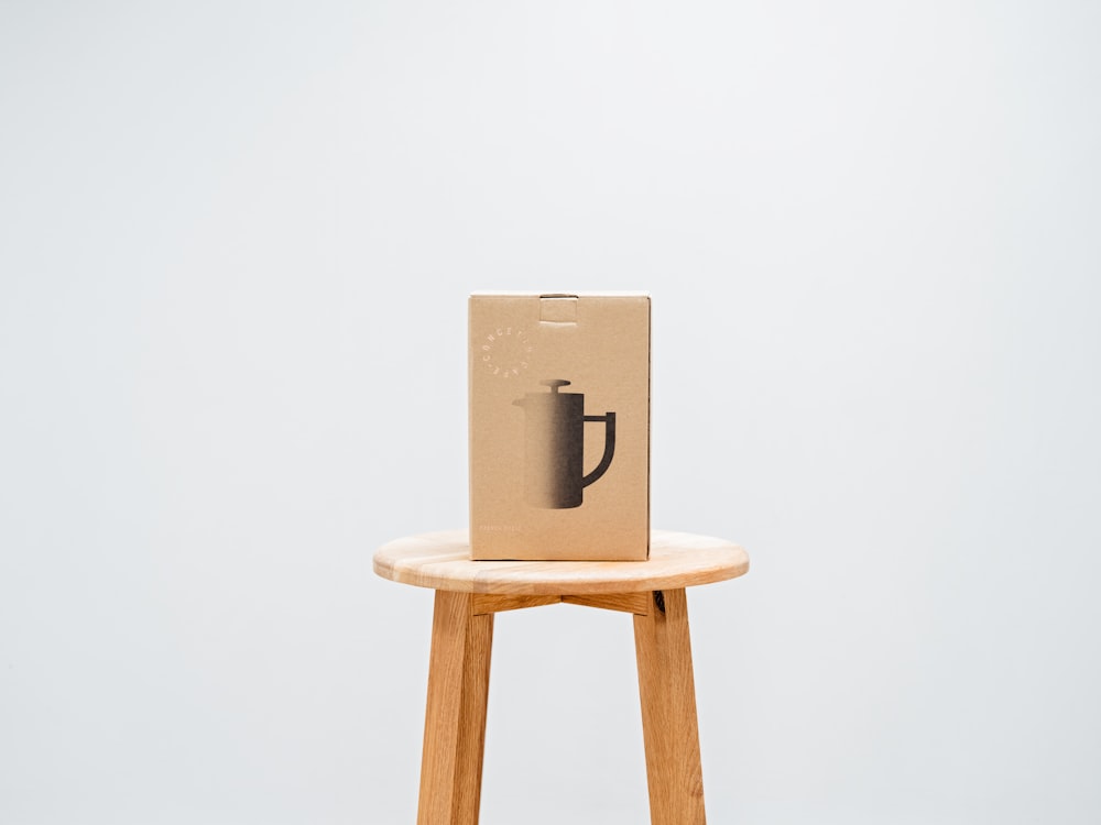 a phone on a stool