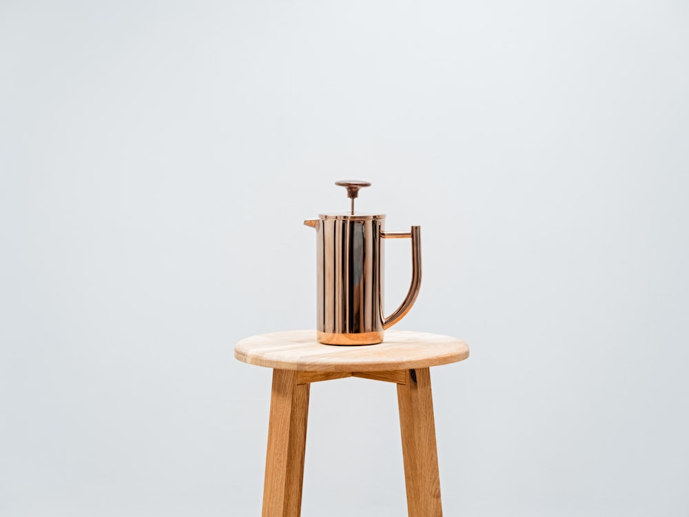 a metal coffee maker