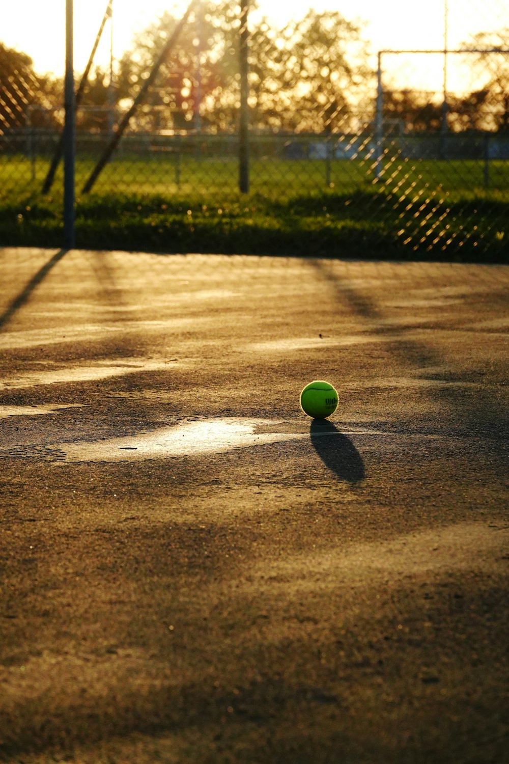 a tennis ball on a court