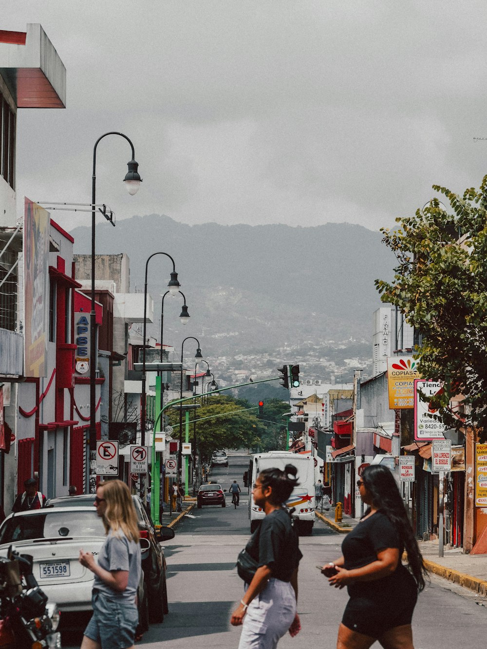 people walking on a street