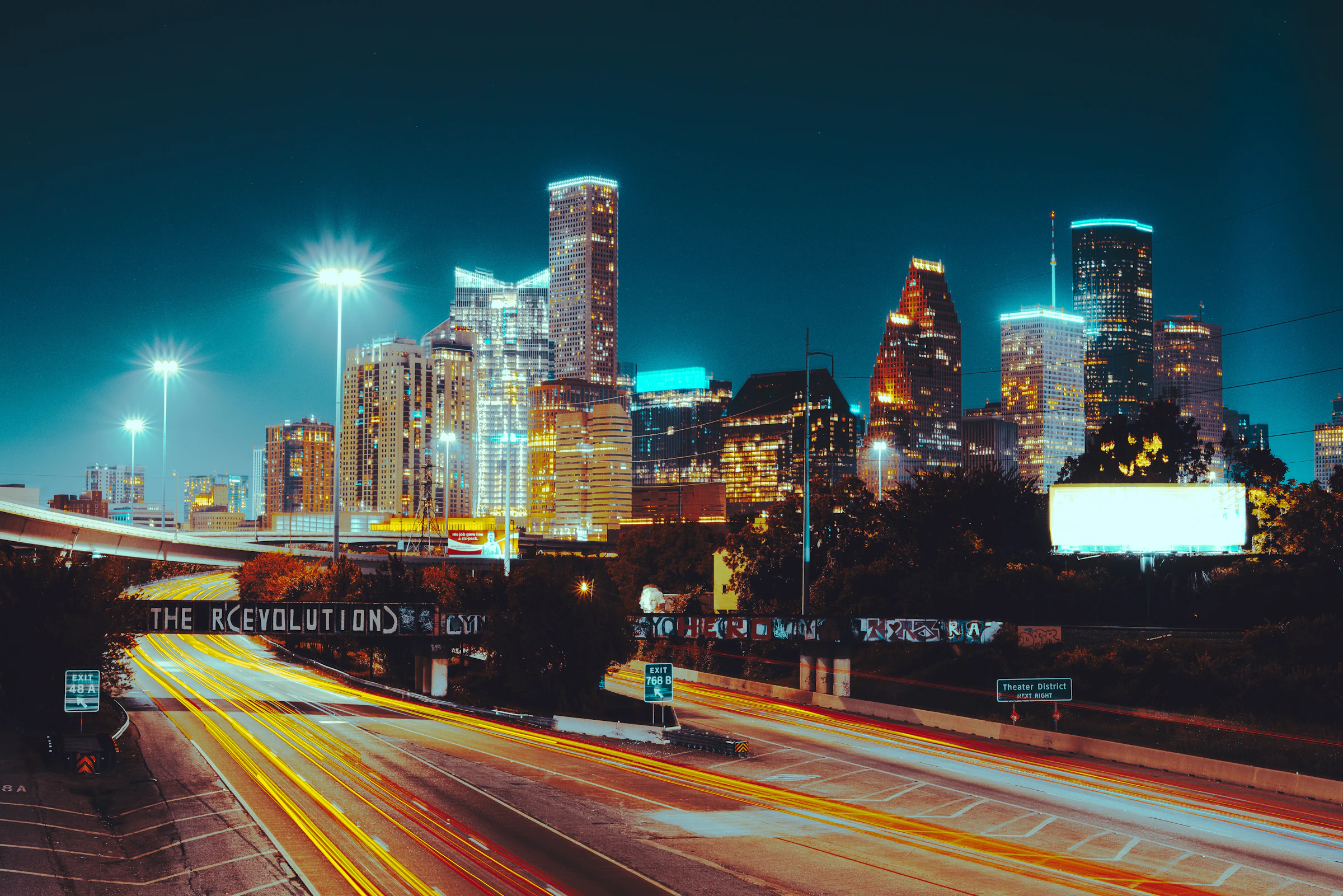 Houston skyline at night