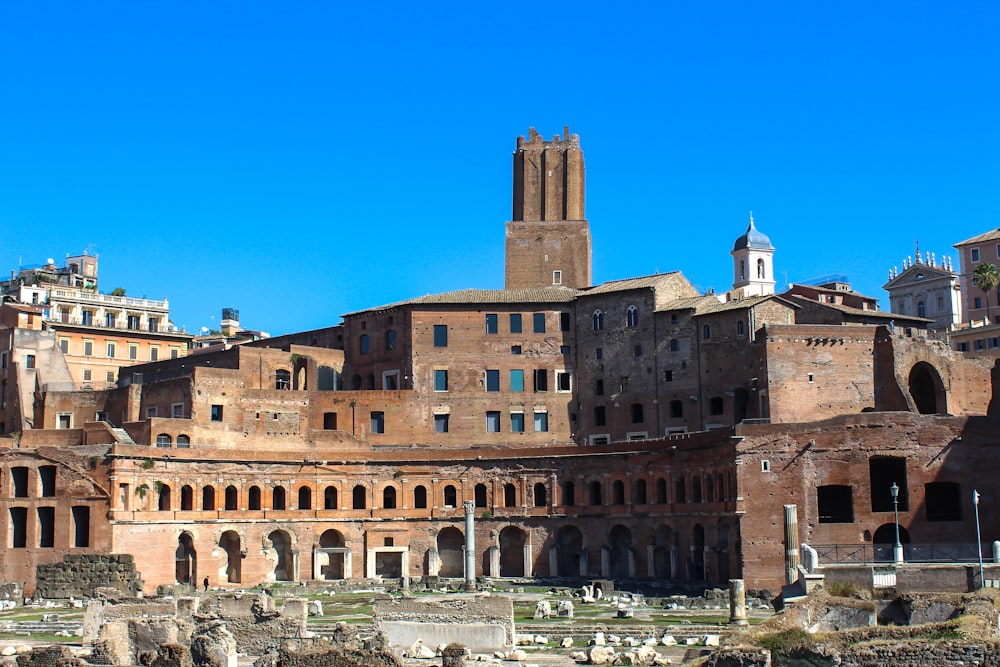 a large building with a tower