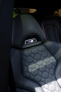 the back seat of a car