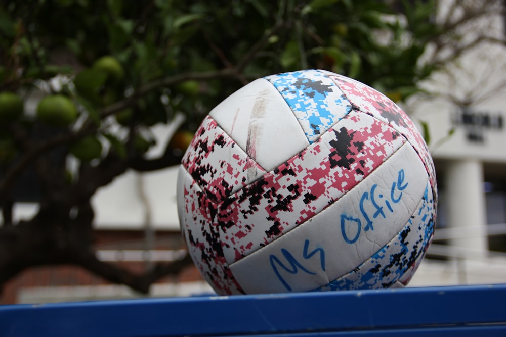 a ball with writing on it