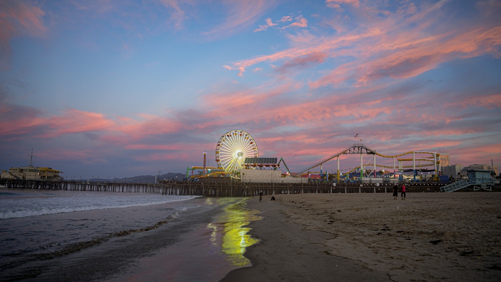 a ferris wheel on a beach