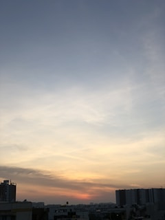 A sunset view over the holy city with gentle blue hues blending into the sky.