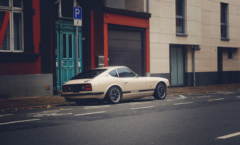 a car parked on the side of a road