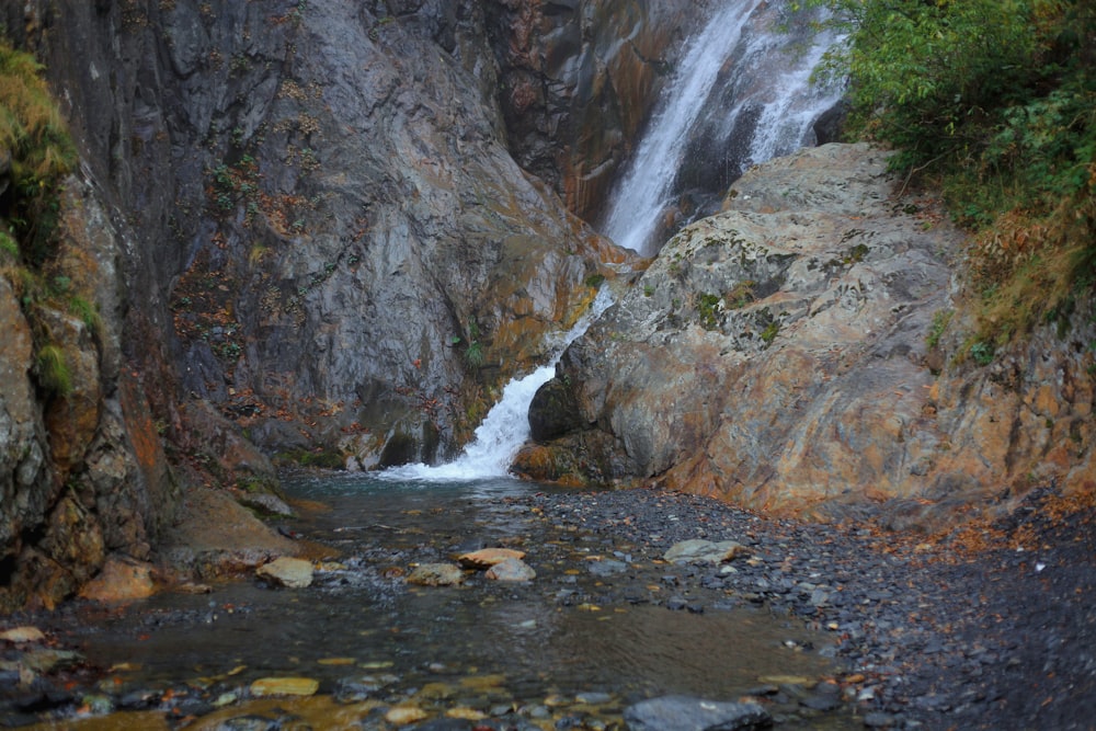 a waterfall over rocks
