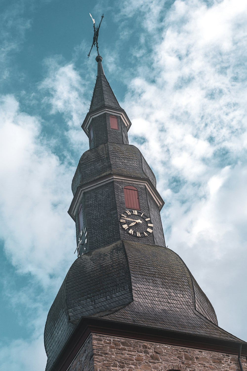 a clock on a tower