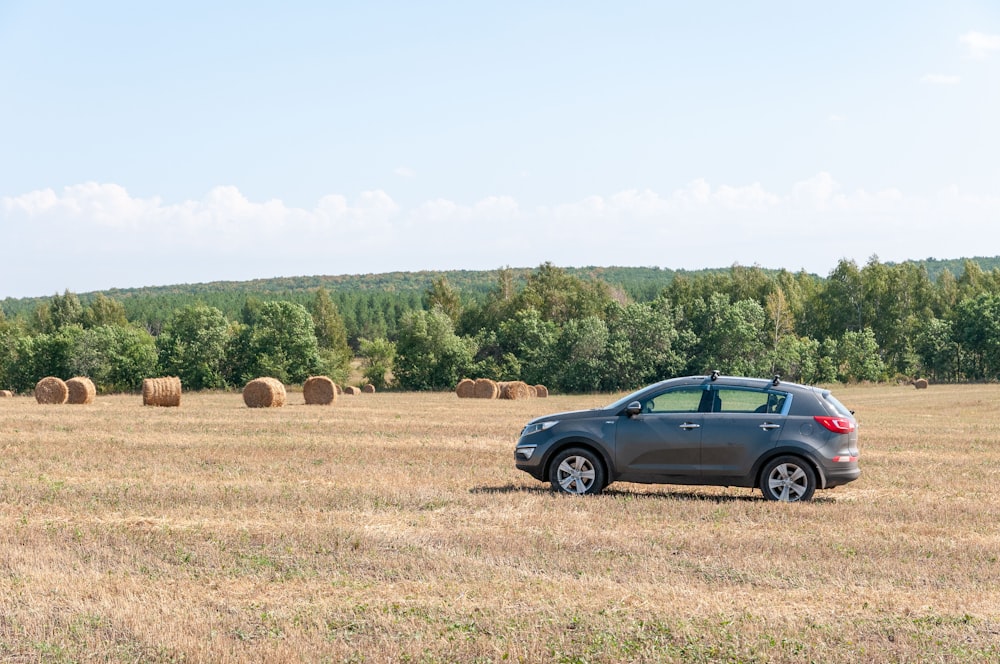 a car parked in a field