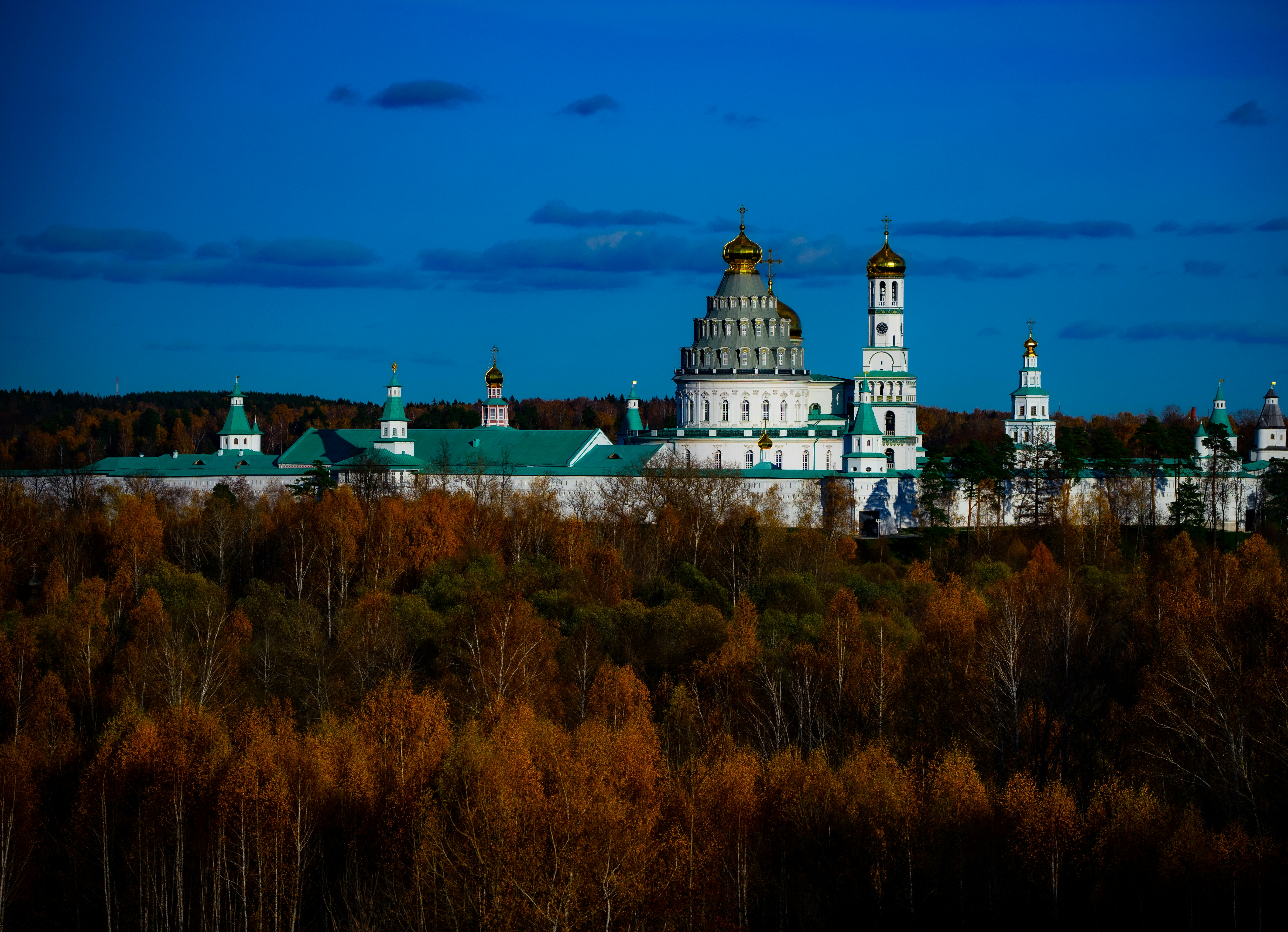 A large building with towers