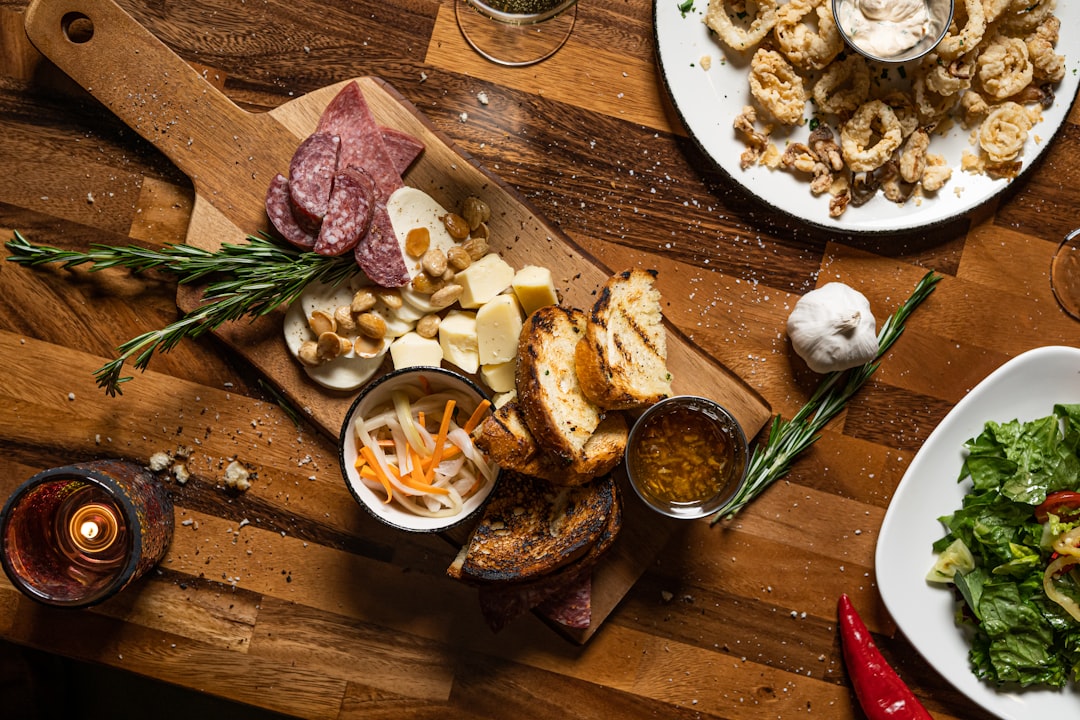 a plate of food,